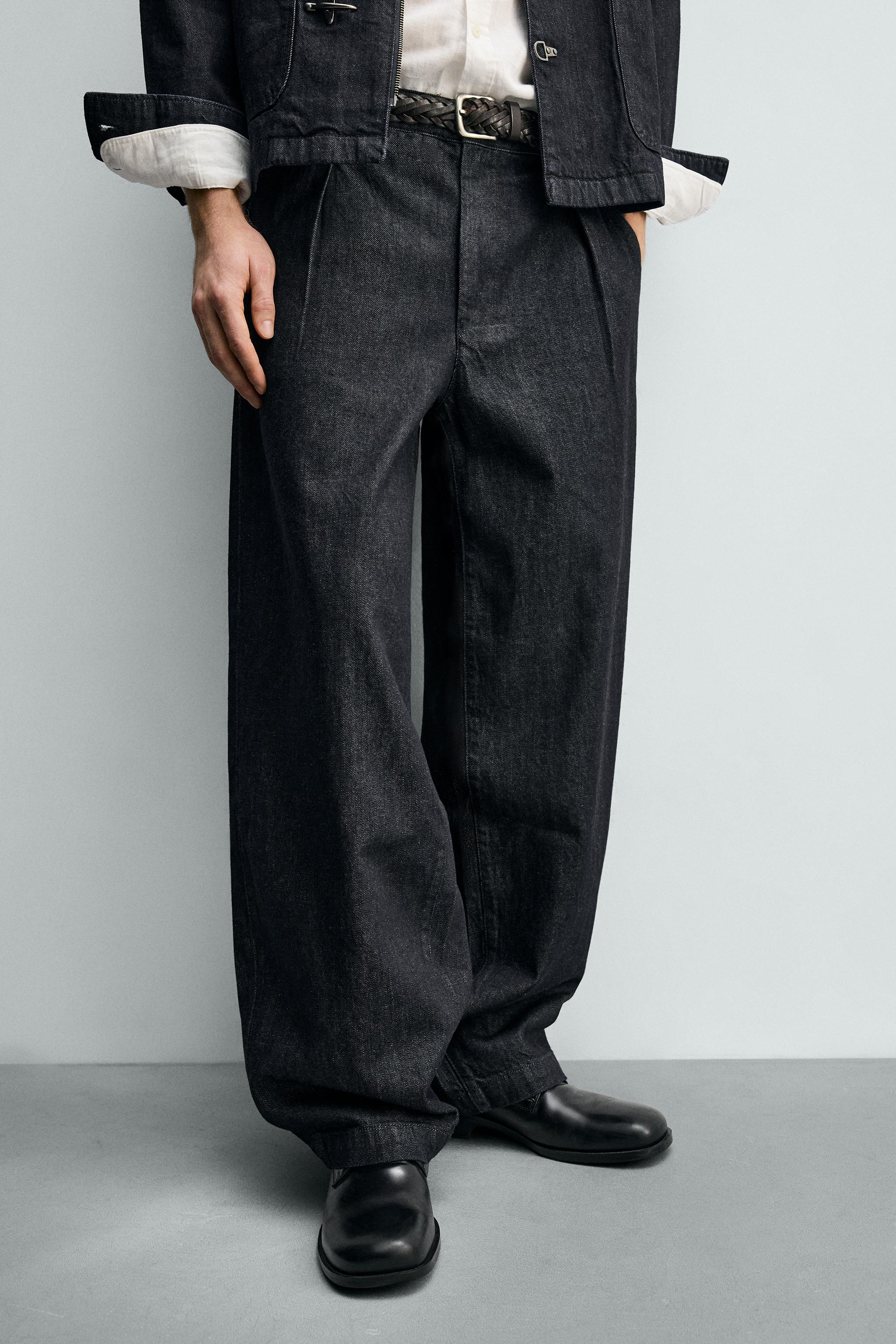BARREL FIT DENIM CHINO PANTS